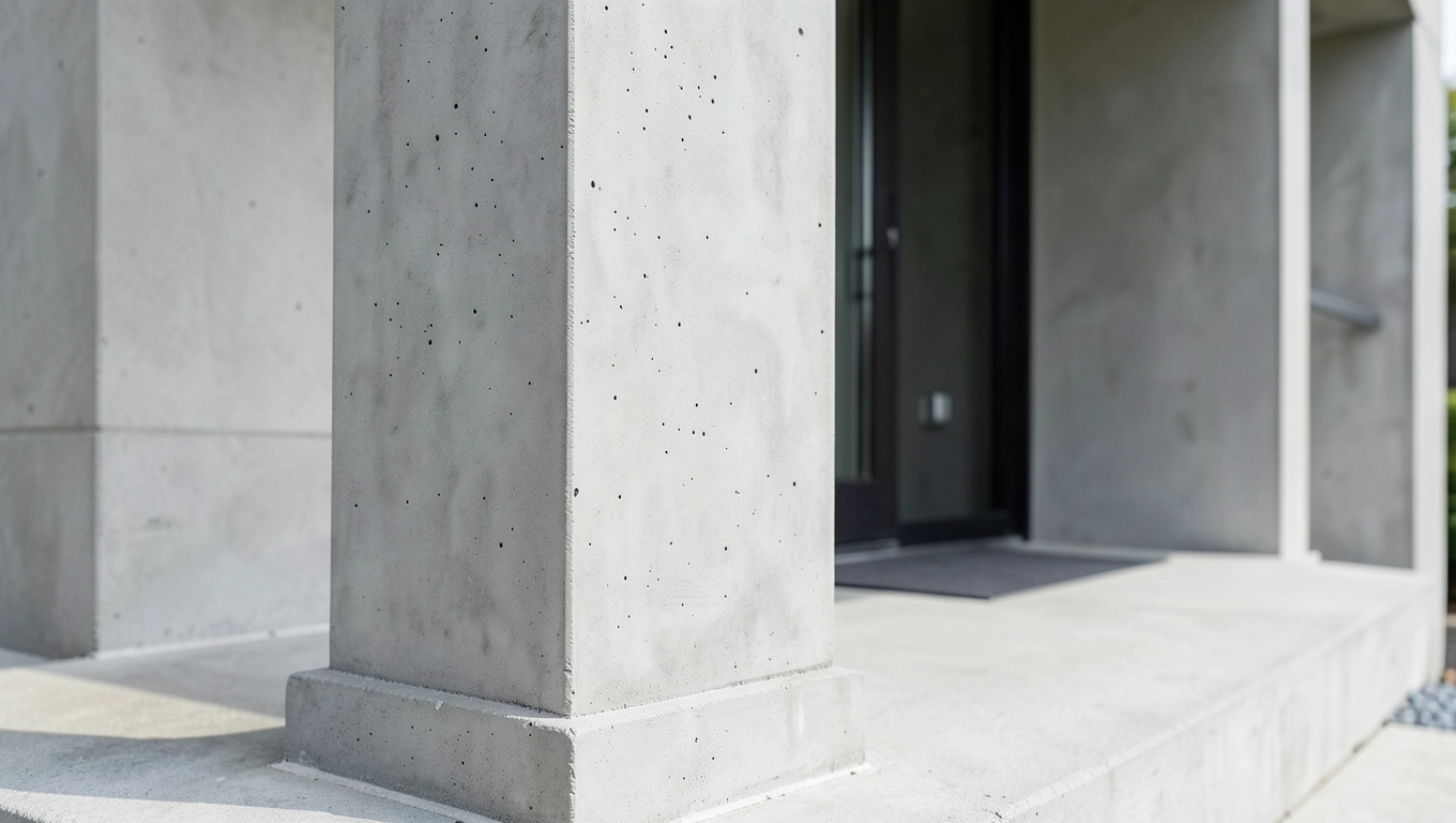 Materiały do wykończenia filarów przed domem: beton