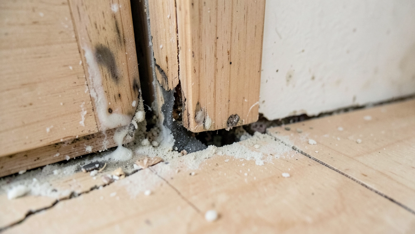 Szczeliny ościeżnicy przy podłodze zagrożenia